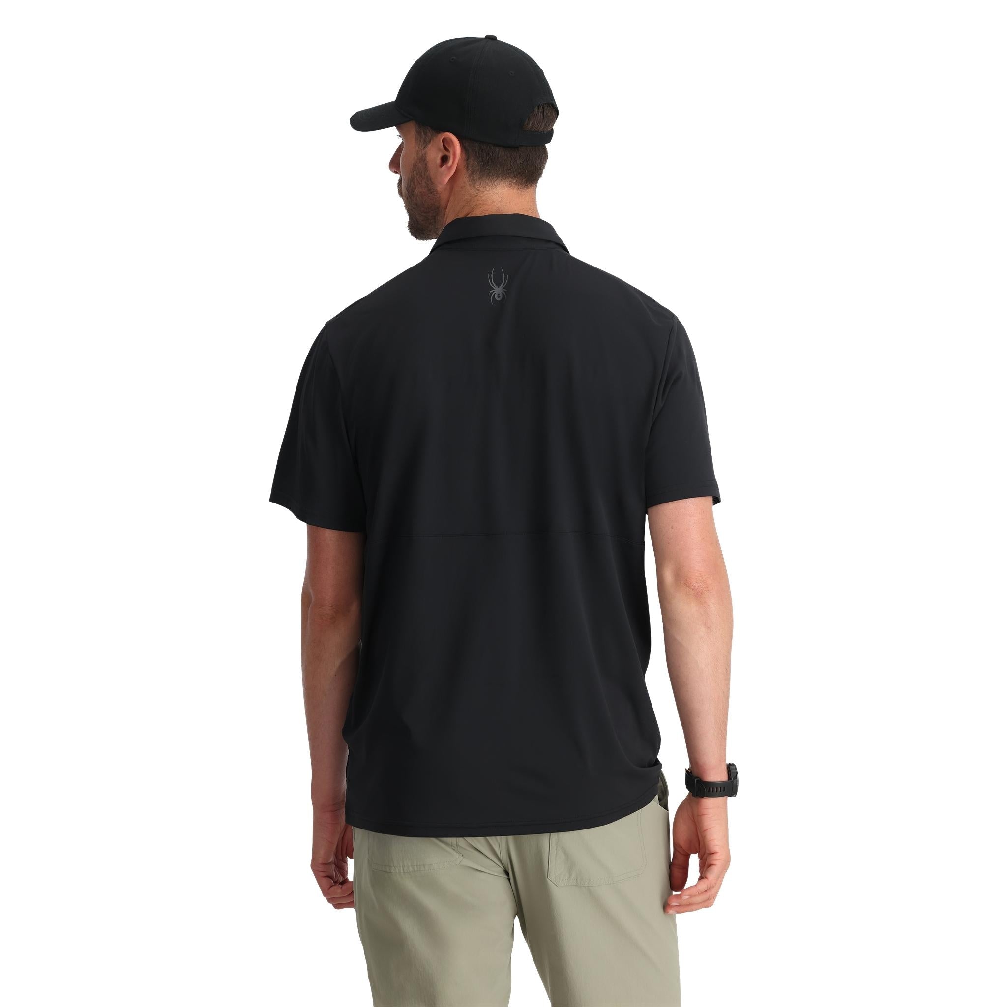 Men Links Short Sleeve Tech Polo - Black | Spyder Europe