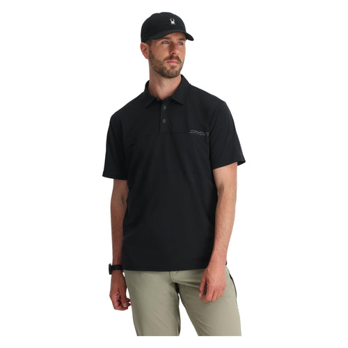 Men Links Short Sleeve Tech Polo - Black