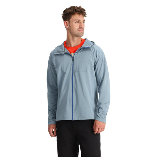 Mens Gridweb Tech Hoodie - Blue Fog