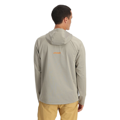 Mens Gridweb Tech Hoodie - Concrete