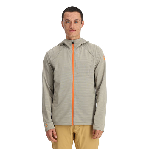 Mens Gridweb Tech Hoodie - Concrete
