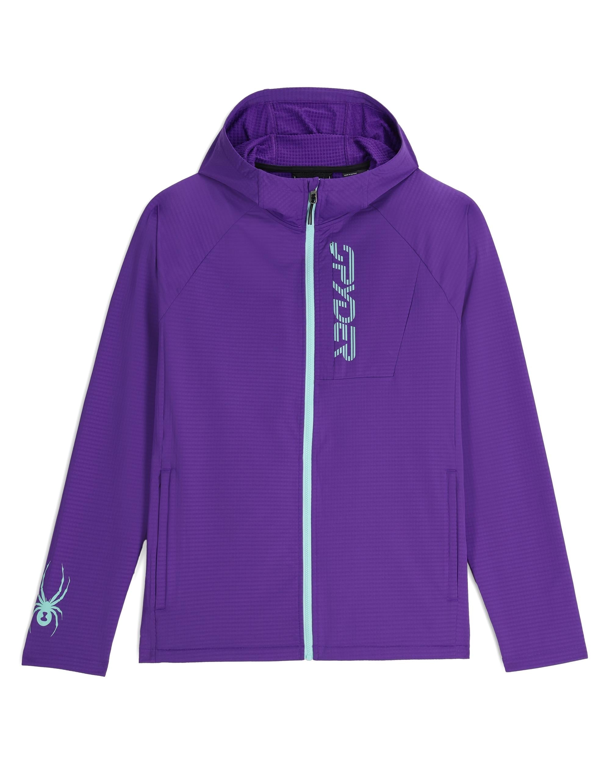 Gridweb Fleece Hoodie - Deep Purple | Spyder Europe