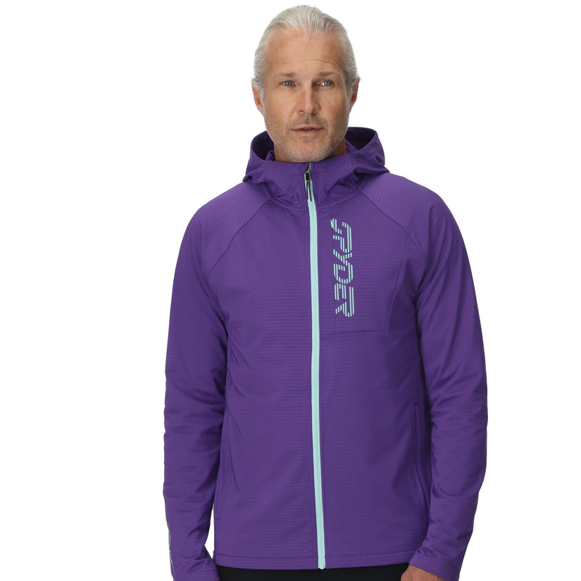 Mens Gridweb Fleece Hoodie - Deep Purple