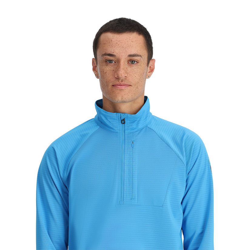 Mens Gridweb Tech Half Zip - Aether Blue