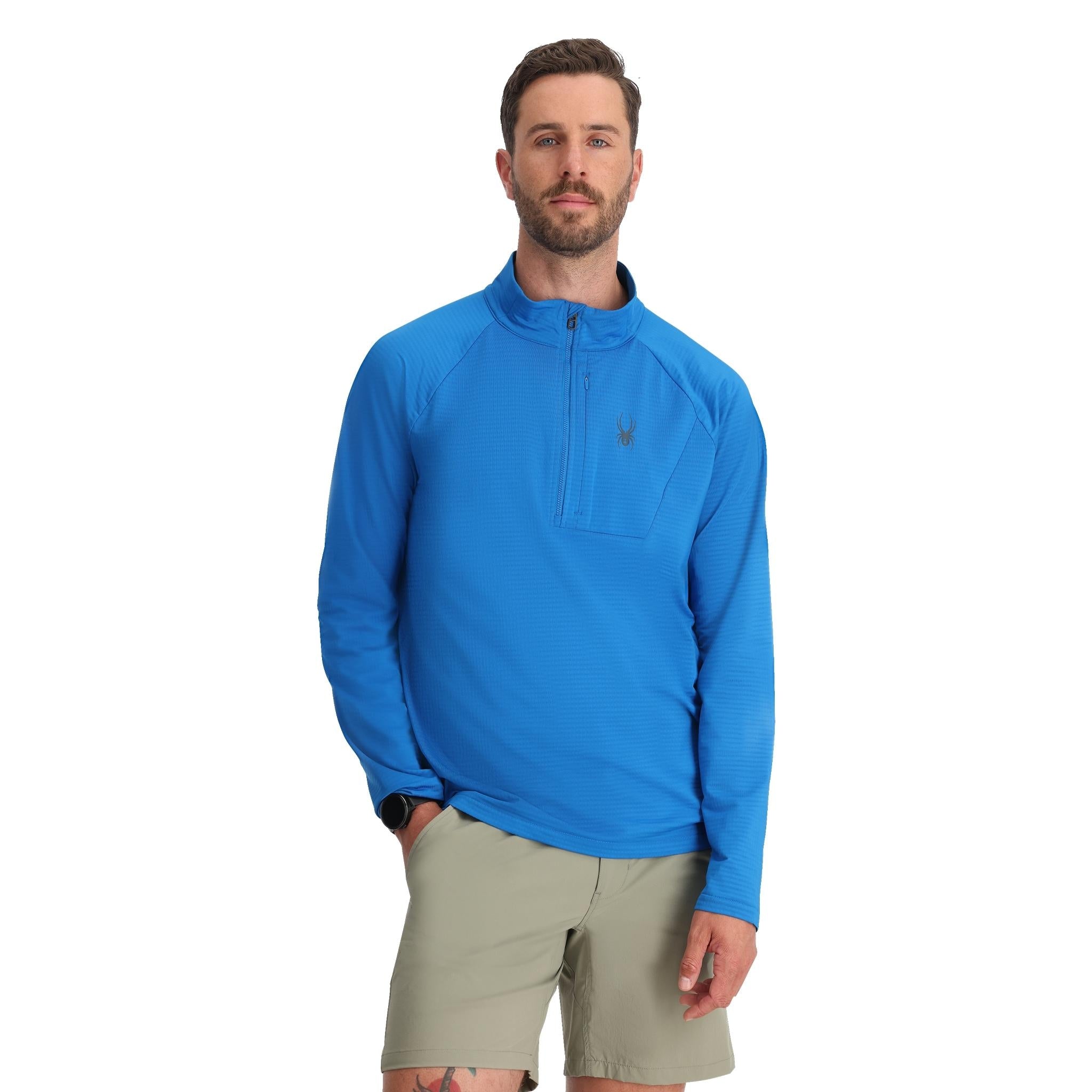 Gridweb Fleece Half Zip - Cobalt | Spyder Europe