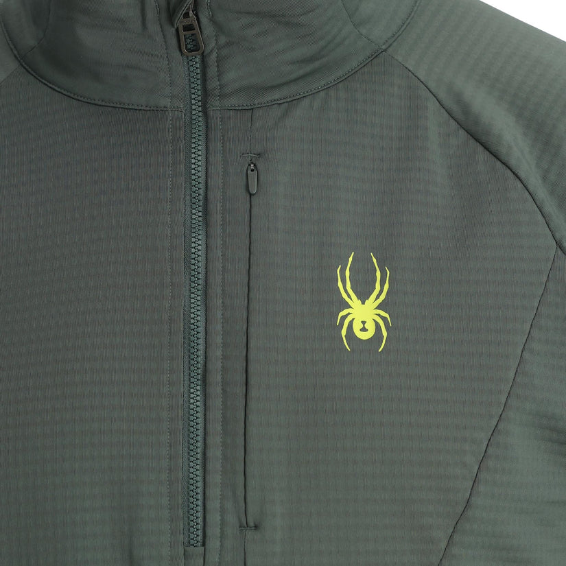Mens Gridweb Fleece Half Zip - Dark Forest