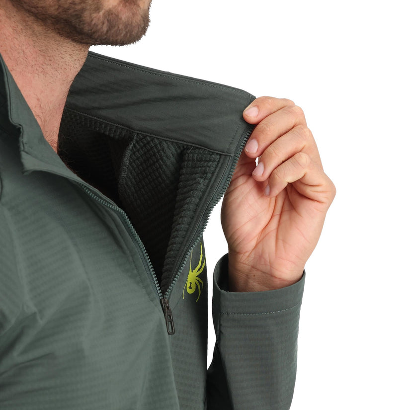 Mens Gridweb Fleece Half Zip - Dark Forest