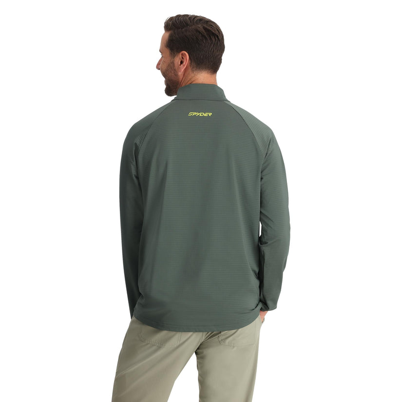 Mens Gridweb Fleece Half Zip - Dark Forest