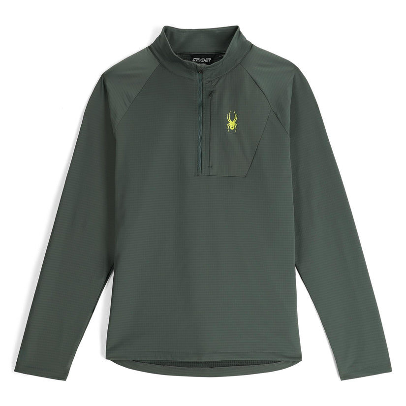 Mens Gridweb Fleece Half Zip - Dark Forest