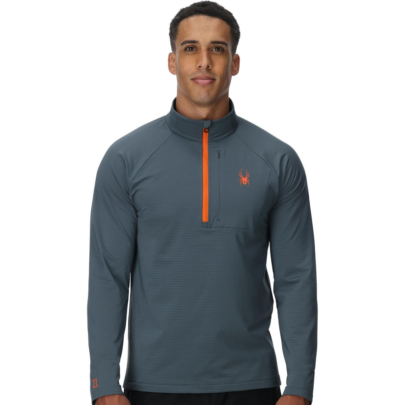 Mens Gridweb Half Zip - Slate Blue