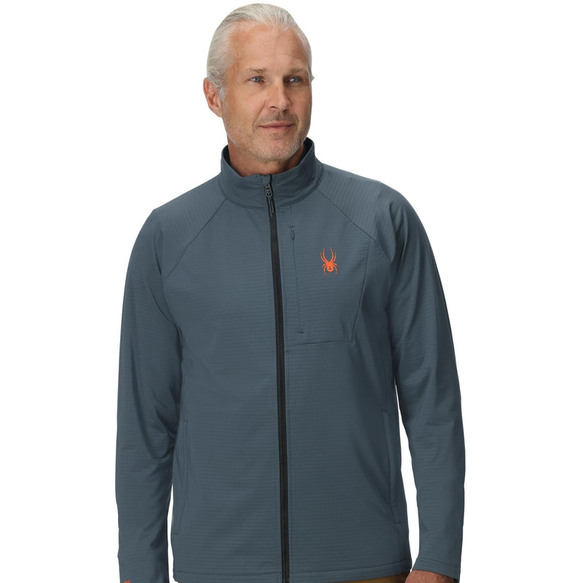 Mens Gridweb Full Zip - Slate Blue