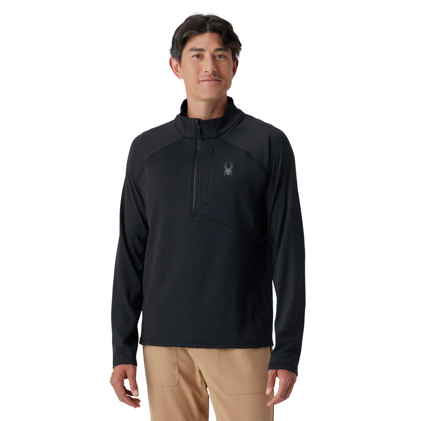 Gridweb Half Zip - Black
