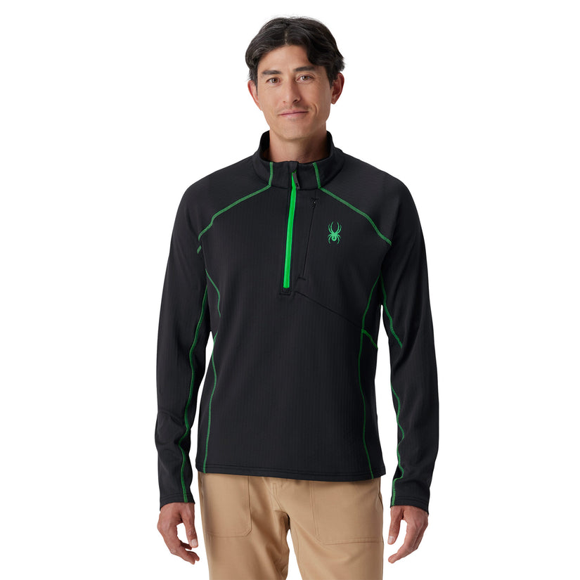 Gridweb Half Zip - Strobe Green
