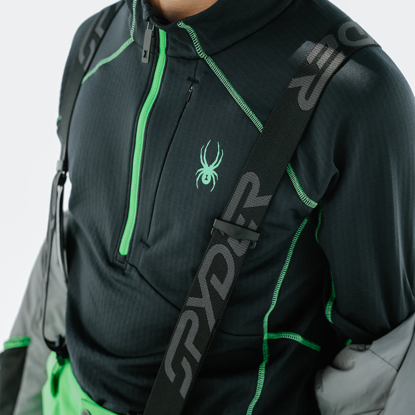 Gridweb Half Zip - Strobe Green