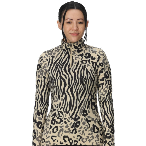 Womens Vivid Half Zip - Animal Print ANIMAL PRINT / XS