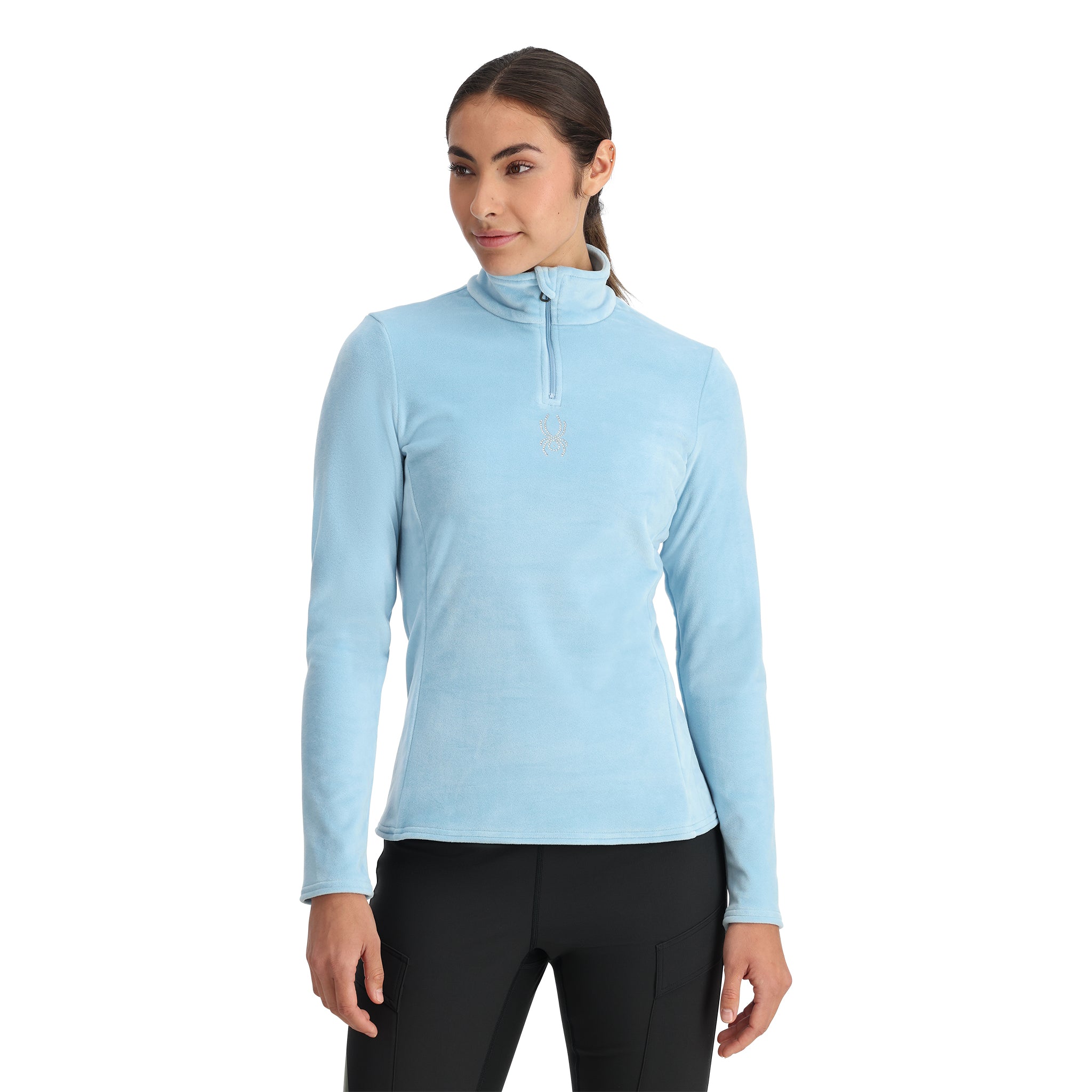 Shimmer Bug Half Zip - Blue Drift | Spyder Europe