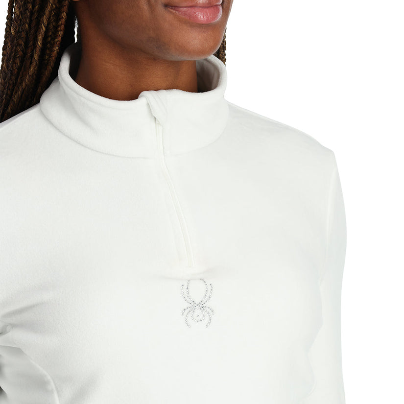 Womens Shimmer Bug Half Zip - White | Spyder Europe