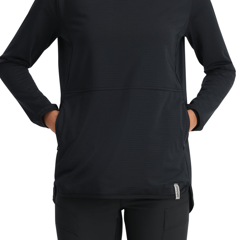 Womens Gridweb Tech Pullover - Black