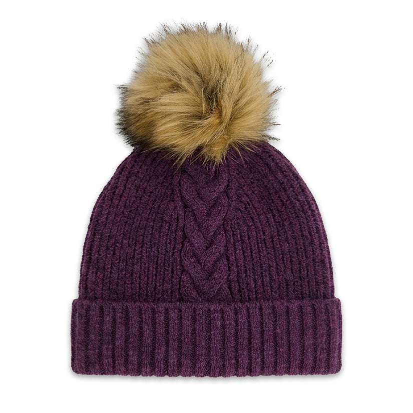 Bonnet Plait Pom - Plum
