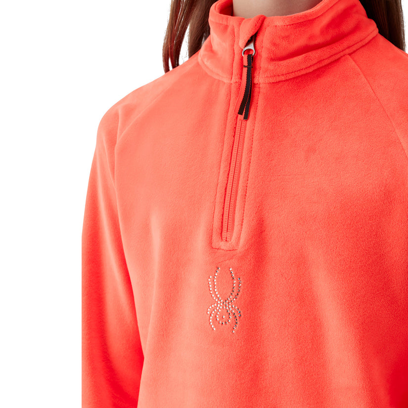 Shimmer Bug Half-Zip - Electric Coral