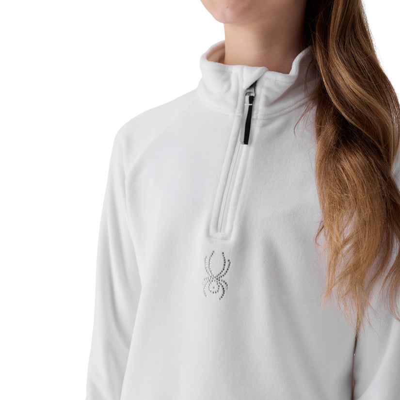 Shimmer Bug Half Zip - White