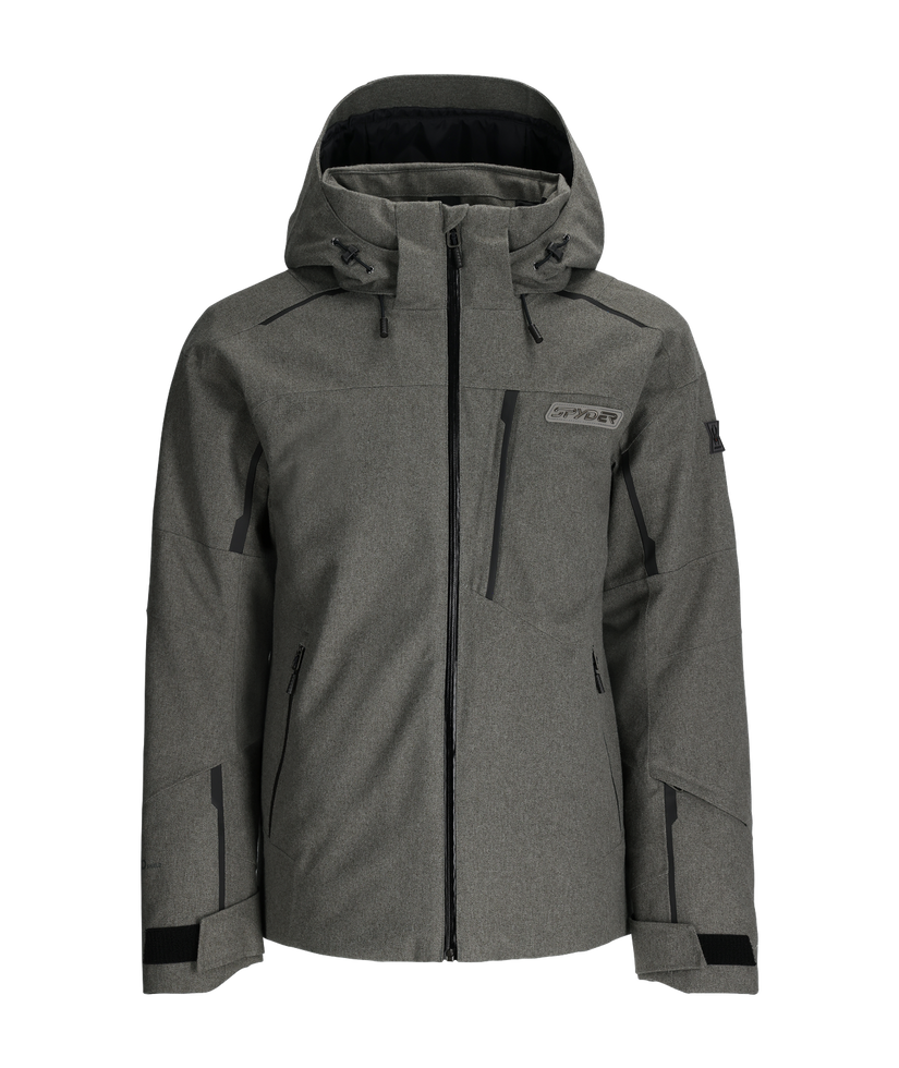 Gray jacket with a hood on a white background