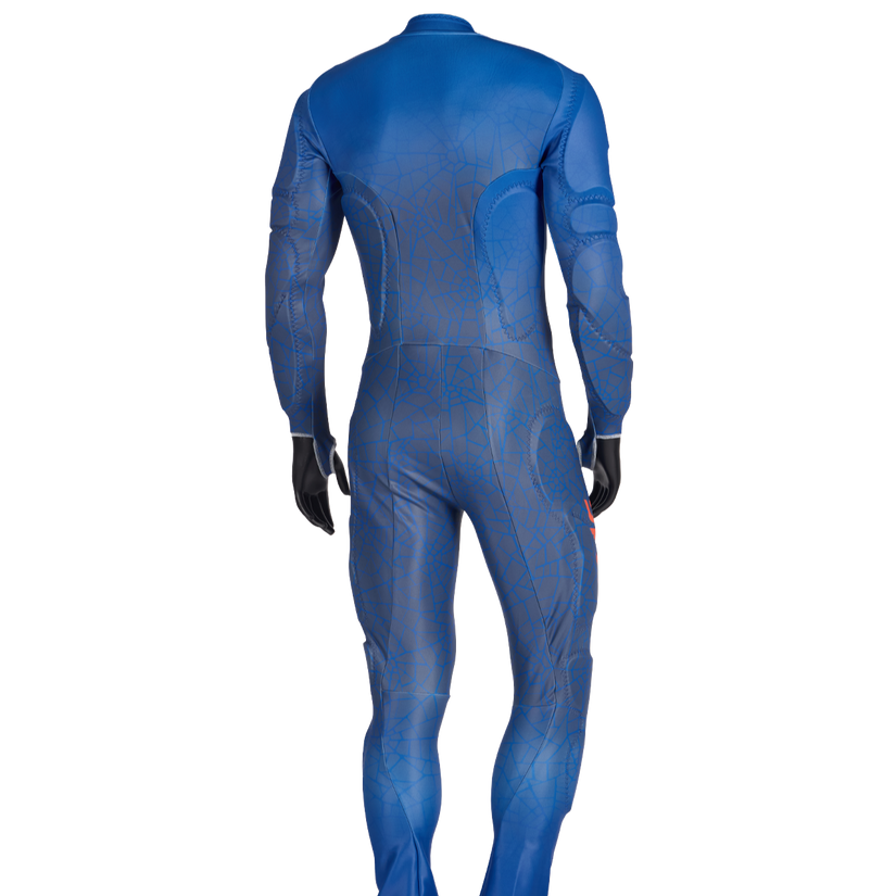 Blue full-body suit on a white background