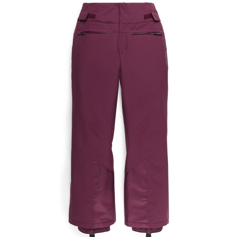 Purple snow pants on a white background