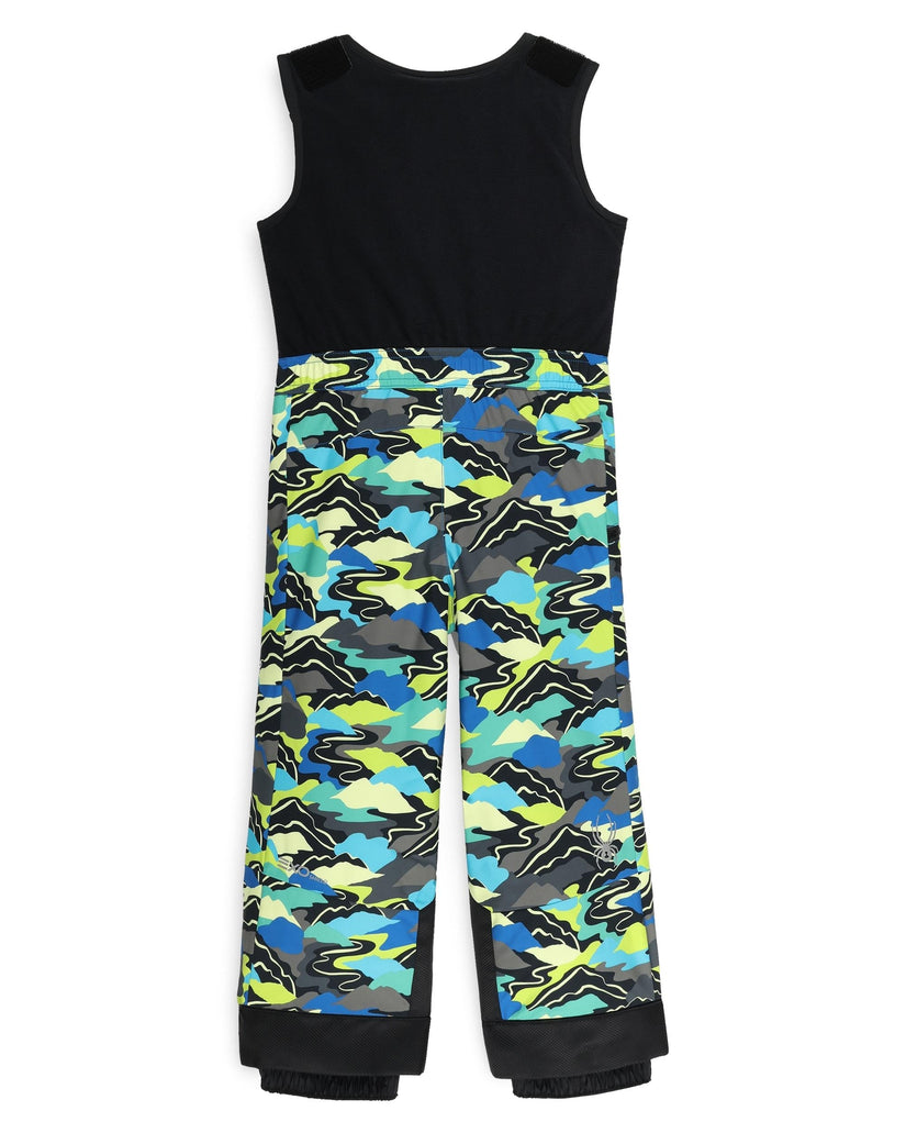Black tank top with colorful camouflage pants on a white background