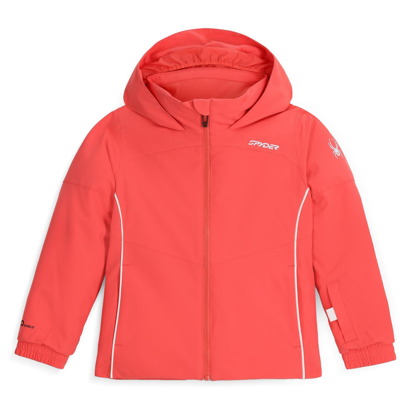 Red jacket with a hood on a white background