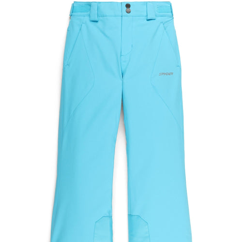 Light blue ski pants on a white background
