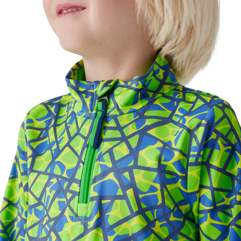 Challenge Half Zip - Strobe Green Webs