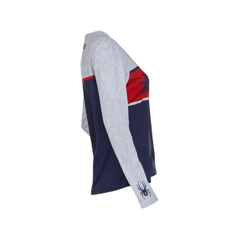 Womens USA Snow Crew - White